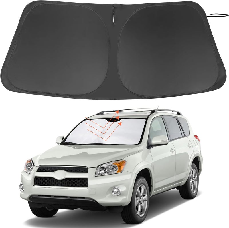 TINGLU Sun Shade for Toyota RAV4 2006-2012 Accessories Windshield Sun Shade Window Shade UV Rays Protection Sun Visor Cover with Steering Wheel Sunshade Storage Bag - Image 1